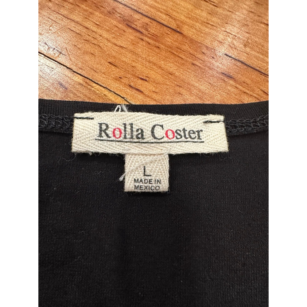 Rolla Coster Black Twist Front V Neck Jersey Maxi Dress Large - Picture 6 of 8